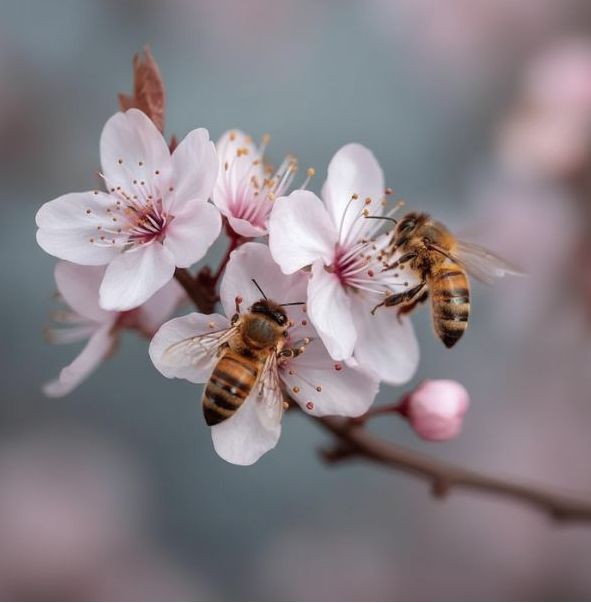 včely na třešni 2 min